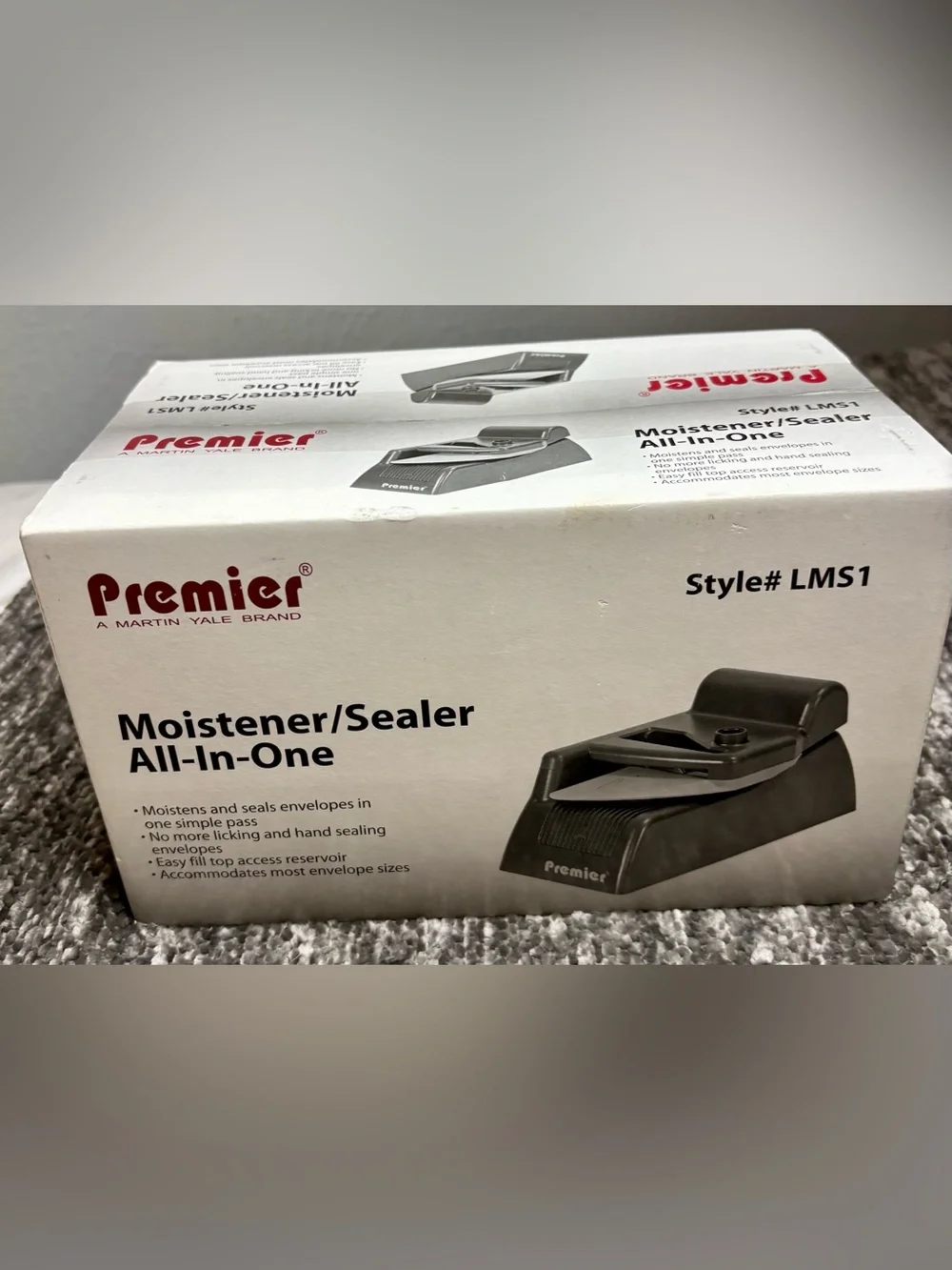 Premier Black Envelope Moistener Sealer office mailing equipment, manual use,